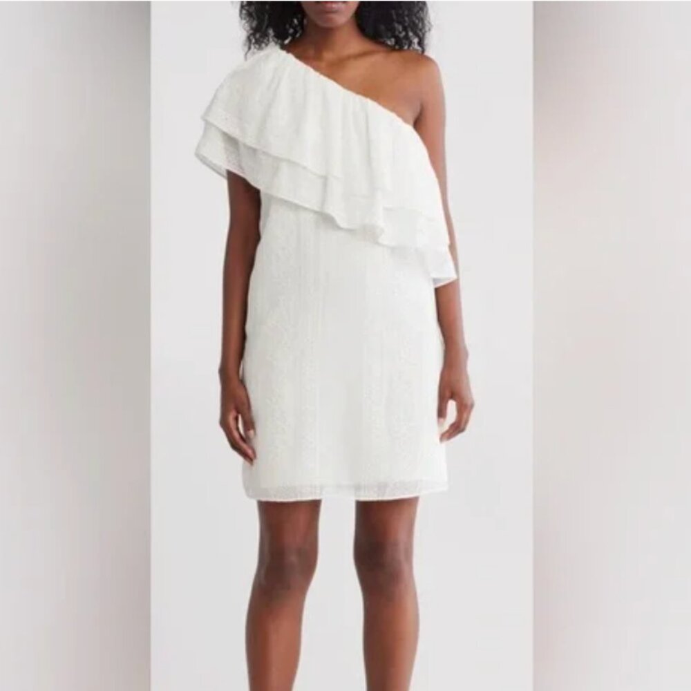 Trina Turk Women's‎ White Phebe Embroidered Mini Shift Dress Small